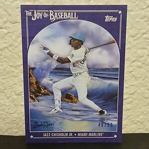 2023 TOPPS X THE JOY OF BASEBALL JAZZ CHISHOLM PRUSSIAN BLUE CANVAS #36 46/50